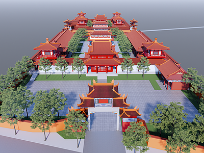 中式寺庙建筑 寺庙 中式建筑