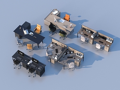 现代办公桌椅 桌子 办公桌