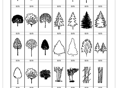 现代综合植物图库 最新植物图库 植物大百科 施工图