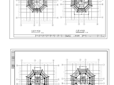 仿古建筑 古建 塔 施工图