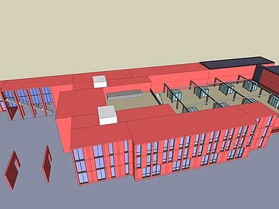 法式学校建筑 教学楼学校