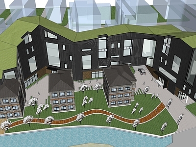 法式学校建筑 教学楼学校