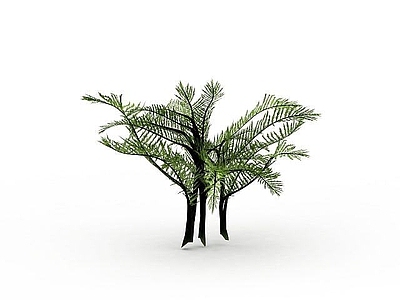 现代办公桌 绿色植被