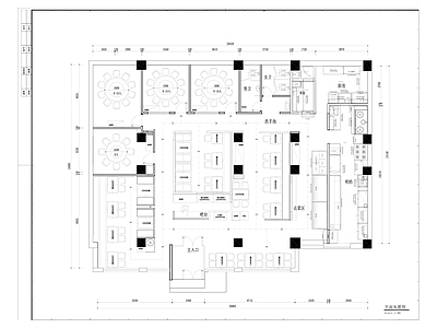 现代烧烤店 餐饮店平面系统图 烧烤店 施工图