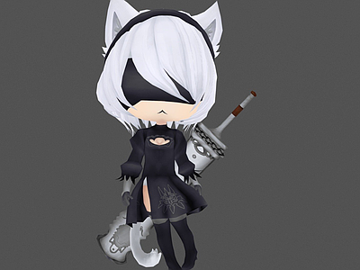 虚拟人物 猫娘 尤尔哈 枪 猫