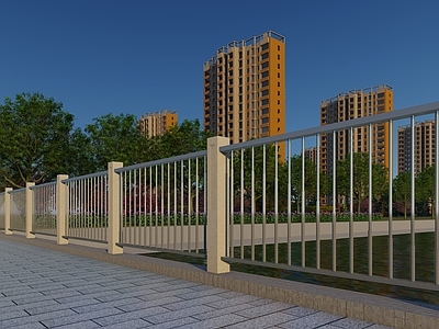 现代极简其他景观小建筑 桥梁护栏 景观护栏 河道护栏 金属护栏 现代护栏