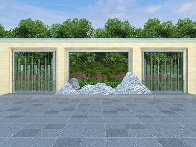 现代新中式景墙 庭院景墙 入口景墙 山水景墙