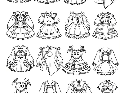 现代服装鞋帽 卡通裙子 施工图