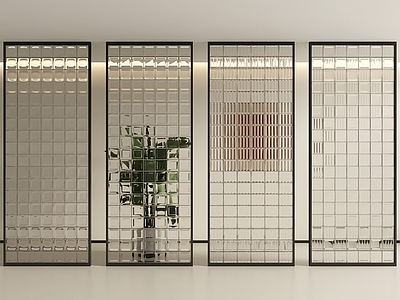 现代隔断 玻璃砖隔断 玻璃砖 玻璃墙 玻璃隔断