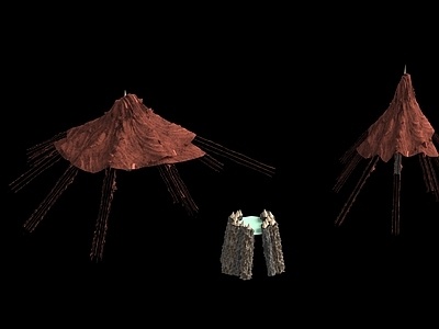 现代艺术风格建筑 现代原始部茅草屋