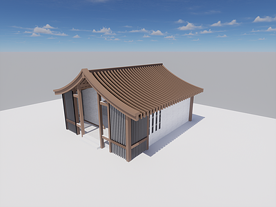 现代新中式木屋 小型公建厕所