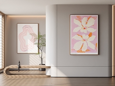 奶油北欧挂画 女孩房挂画 奶油挂画 原木 极简 简约