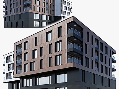 现代联合办公 建筑外观 办公建筑