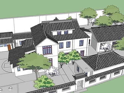 中式乡村民房 住宅建筑