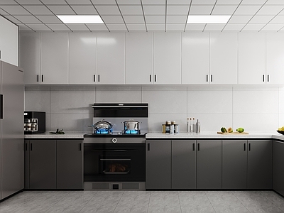 现代封闭式厨房 u型厨房