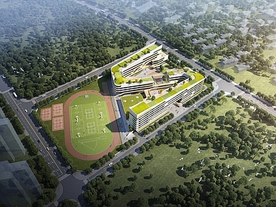 现代学校建筑 现代风格中小学
