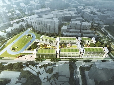 现代学校建筑 现代风格中小学