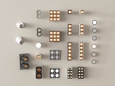 现代射灯 格栅灯