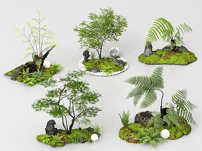 现代其他景观小品 景观树 植物堆 景观小品绿植 庭院景观造景 现代室内景观