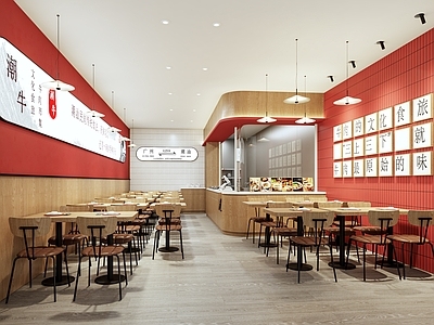 现代极简其他餐饮空间 汤粉店设计 潮汕粿条粉店设计 餐饮店设计 平面图