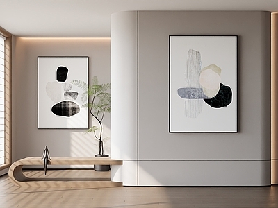 北欧奶油挂画 客厅挂画 玄关挂画 办公室挂画 书房挂画 抽象艺术画