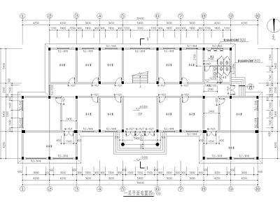 欧式办公楼建筑 多层办公楼 三层 办公楼平面图 施工图