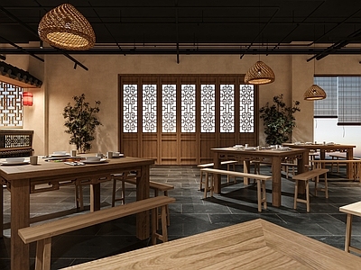 新中式侘寂火锅店 新中式火锅店 火锅店大堂 复古火锅店 侘寂火锅店 侘寂餐厅