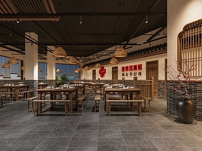 新中式侘寂火锅店 新中式火锅店 侘寂火锅店 侘寂火锅店餐桌椅 火锅店大厅