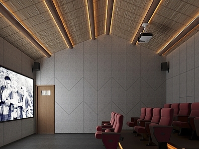 新中式复古电影院 影音室 观影室 放映厅