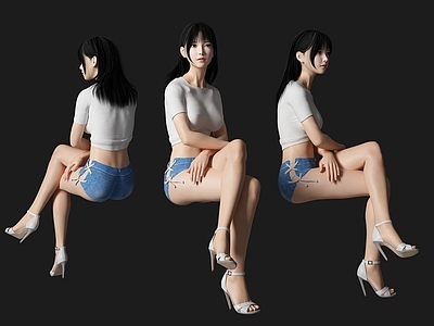 女人 现代坐姿人物
