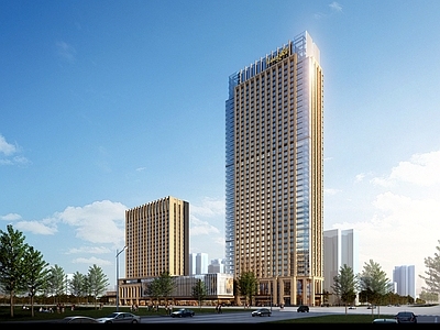 现代酒店建筑 杭州龙湖高层 新古典酒店 精致 顶奢