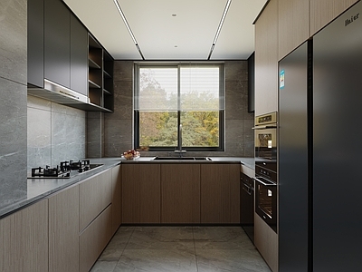 现代意式封闭式厨房 l型厨房 一字型厨房 u型厨房