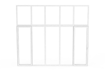 现代白色木质窗框