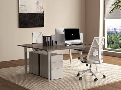 现代办公桌椅 职工工位 电脑桌椅 公共办公区