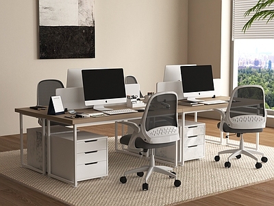 现代办公桌椅 职工工位 电脑桌椅 公共办公区
