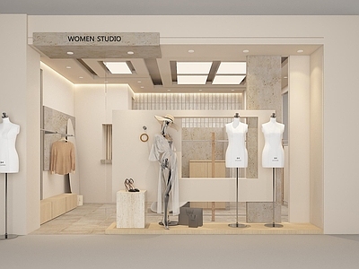 侘寂现代服装店 女装店 门头 服装店