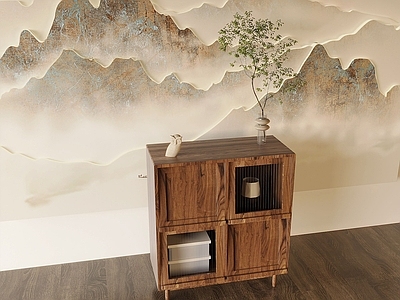 复古中古玄关柜 中古风实木餐边柜 玄关柜边柜端景柜 边柜 端景柜玄关柜