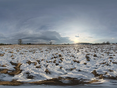 现代天空HDR 雪景4KHDR 白天HDR