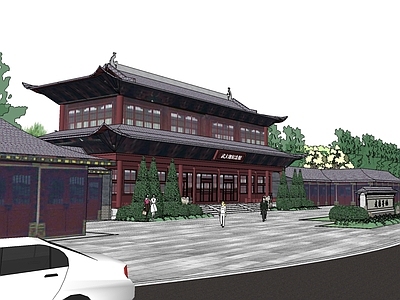 新中式中式古建筑 纪念馆