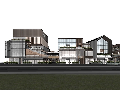 现代新中式商场建筑 商业街 MALL 商业综合体 现代商业 中式商业