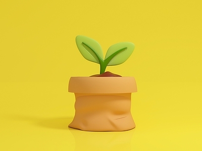 现代草本植物 卡通植物绿植盆栽 沙袋植物动漫形象 美陈IP装饰饰品 场景氛围活动造型 植物雕塑
