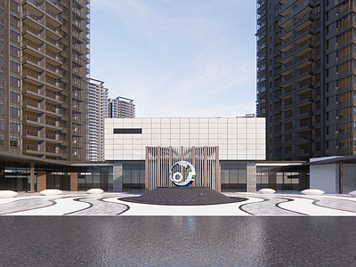 现代小区建筑 现代高密度小区