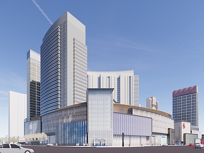 现代商场建筑 现代商业办公组团