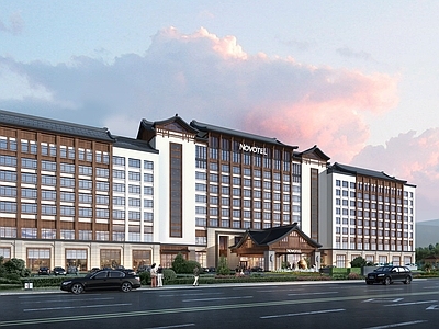 新中式中式酒店建筑 万达高层四星酒店 高端豪华 施工图