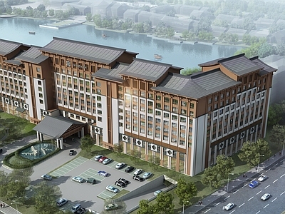 新中式中式酒店建筑 万达高端豪华 度假酒店 餐饮建筑 施工图