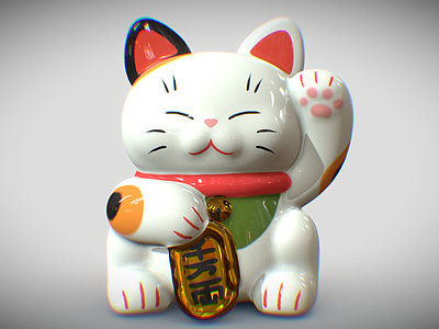 其他生活用品 招财猫 猫 雕像 项圈 领子