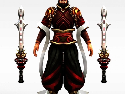 现代虚拟人物 网游武夫角色
