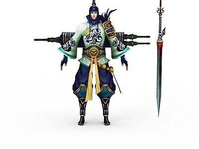 现代虚拟人物 网游武士角色