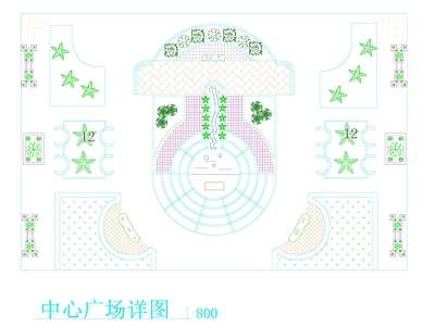 现代新中式广场 广场绿化 中心广场 乡村广场 商业广场 小广场 施工图