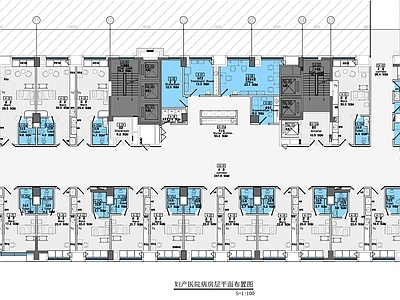现代医院 妇产科病房 住院层 病房 医院住院 施工图